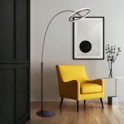 Della LED-gulvlampe, højde 190 cm, sort/mørkegrå, metal