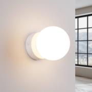 You væglampe, hvid, Ø 12 cm, stål/glas