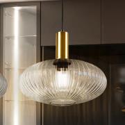 Norma hængelampe, Ø 30 cm, sort/klar, glas, E27