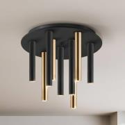 LED-loftlampe Varas dæmpbar, 9 lyskilder, guld/sort, metal