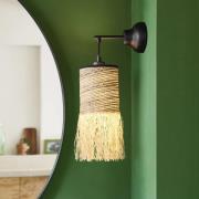 MARKET SET Væglampe Formentera, brun Højde 47 cm, palmefibre