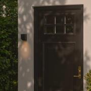 Udendørs væglampe Nico Square, sort, aluminium, nedadrettet, IP54