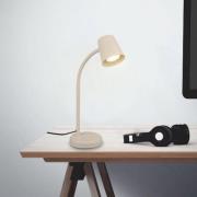 Bordlampe Skriva, beige, metal, GU10, 38 cm, drejelig