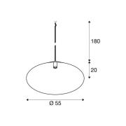 SLV Hængelampe Magico, Ø 55 cm, sort/guldfarvet, metal