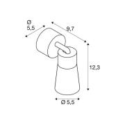 SLV loftlampe Puri 2.0 Cone, grå, Ø 5 cm, metal