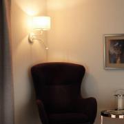 Rulle væglampe, jute, hvid/beige, læselampe