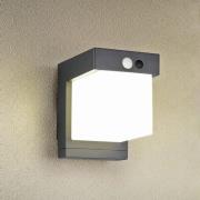 Solar-væglampe Colombo, sort mat, højde 14 cm, sensor