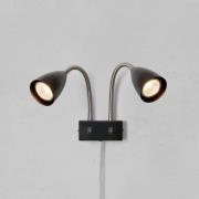 Markslöjd væglampe Ciro, sort, metal, stik, GU10