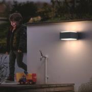 Philips udendørs væglampe Hedgehog, antracit, 2-pak