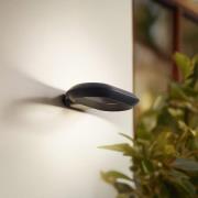 Lucande udendørs LED-væglampe LOOP, sort, IP44, metal