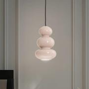 Hængelampe Oman, grå blank, glas, Ø 14 cm