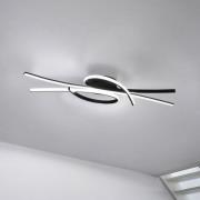 LED-loftlampe Biba, sort, længde 100 cm, metal, CCT