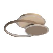 LED-loftlampe Tomo, gråbeige/sandfarvet, 40 cm, metal, CCT