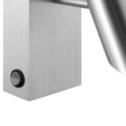 LED-vægspot Risell, bredde 9 cm, aluminiumfarvet metal