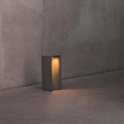 LED-sokkellampe Grot, 3000K, grå, beton, IP55, højde 40 cm