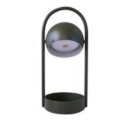 FRANDSEN LED-batteridrevet bordlampe Ball Portable, olivengrøn, stål