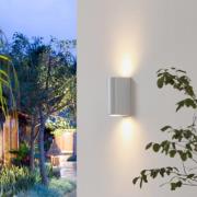 Prios Irfan udendørs væglampe rund hvid 15,5 cm