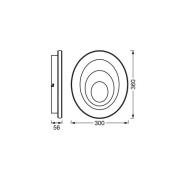 OSRAM LED-loftlampe ORBIS SPIRAL OVAL, Ø 36 cm hvid 27 W