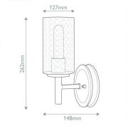 Væglampe Collier, sort, stål, glas, E27