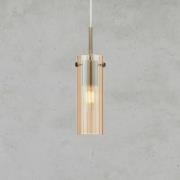 Hængelampe Tibia, stik, ravfarvet/messingfarvet Ø 7 cm