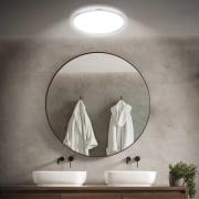 LED-loftlampe til badeværelset Pulap, Ø 42 cm, kromfarvet/hvid metal