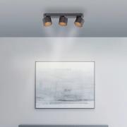 PURE LED-loftspot Cup, sort, længde 56 cm, metal 3 lyskilder