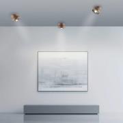 PURE LED-loftspot Move, Ø 12 cm, bronzefarvet, metal/glas