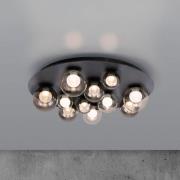 PURE LED-loftlampe Popup, grå/røggrå, Ø 60 cm, 11 lyskilder