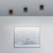 PURE LED-loftlampe til badeværelset Point, sort, Ø 18 cm, IP44