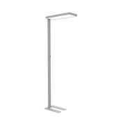 LED-gulvlampe til kontor MAULjura, sølvfarvet, aluminium, 196,5 cm
