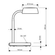 LED-bordlampe MAULabby, rød, plast, højde 30 cm