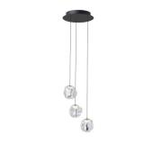 LOOM DESIGN LED-pendellampe Ice Ball 3, klar, akryl
