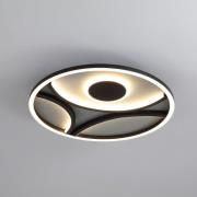 LED-loftlampe Zendisc, motiv halvcirkel, Ø 39 cm, sort