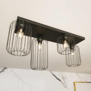 Loftlampe Barn, 4 lyskilder, 83 cm, sort, metal, E27