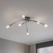 Loftlampe Banana, sort, metal, 67 cm, 6 lyskilder, E27