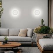 Helestra udendørs LED-væglampe BUD, dæmpbar, hvid, IP65