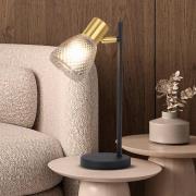 Bordlampe Lindita, glas, røggrå, E14, drejelig