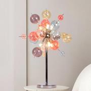 Bordlampe Explosion, glas, pastelfarvet, krom, G9