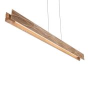 LED-hængelampe Atacama, eg/sort, træ, længde 116 cm