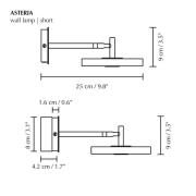 UMAGE LED-væglampe Asteria SHORT HW, poleret stål, 28 cm