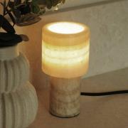 PR Home bordlampe Lucie, creme, marmor, 16 cm høj, G9