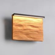 LED-væglampe Kalea, bredde 20 cm, træfarvet, træ