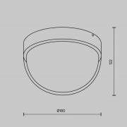 LED udendørs loftlampe Mon, grafit, Ø 18 cm, IP65, 3.000K