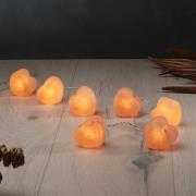 Lyskæde Lysende krystaller Hjerte, saltkrystaller ravfarvet