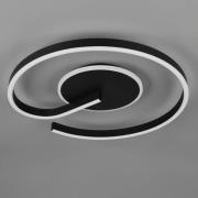 LED-loftslampe Calle, sort, Ø 50 cm, CCT, dæmpbar