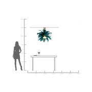 KARE hængelampe Feather Palm, grøn, fjer, Ø 87 cm, G9
