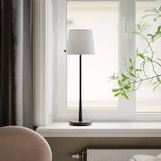 By Rydens bordlampe Lumi, 69 cm, sort/hvid, tekstil