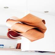 LZF Hængelampe Link, kirsebærtræ/nikkel, Ø 69 cm, træ