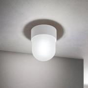 Loftlampe Ostia, hvid, keramik, satineret glas, E27