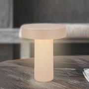 LED-batteridrevet bordlampe Bito, beige/beige, højde 20 cm, IP44